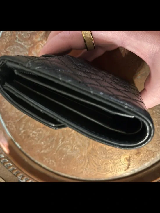 Authentic (YSL) Saint Laurent Mix Matelassé Monogram Short Wallet - Picture 3 of 14